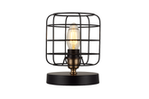 Black with Antique Brass Detail Table Lamp